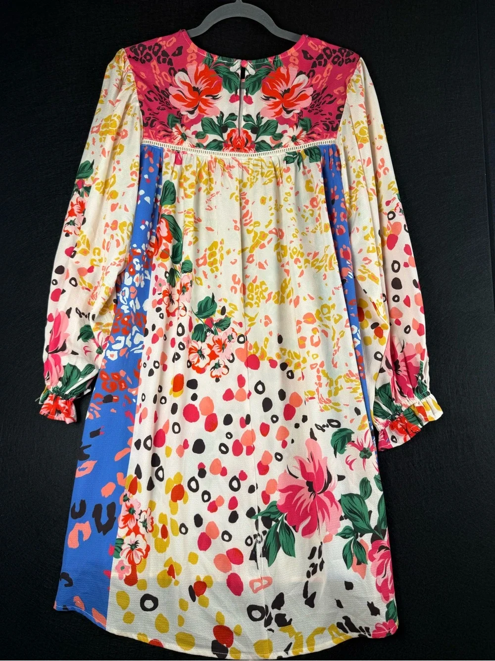 NWT Umgee C2478 Floral Patchwork Boho Babydoll Tunic Dress Medium